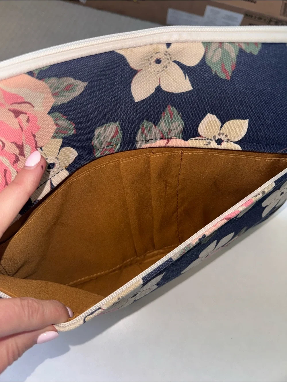 Floral Navy and Pink laptop sleeve